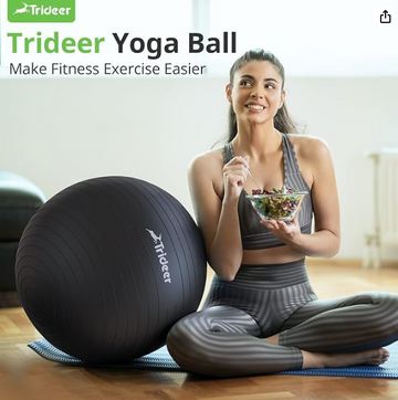 Trideer Yoga Ball Exercise Ball for Working Out, 5 Sizes Gym Ball, Birthing Ball for Pregnancy, Swiss Ball for Physical Therapy, Balance, Stability, Fitness, Office Ball Chair, Quick Pump Included